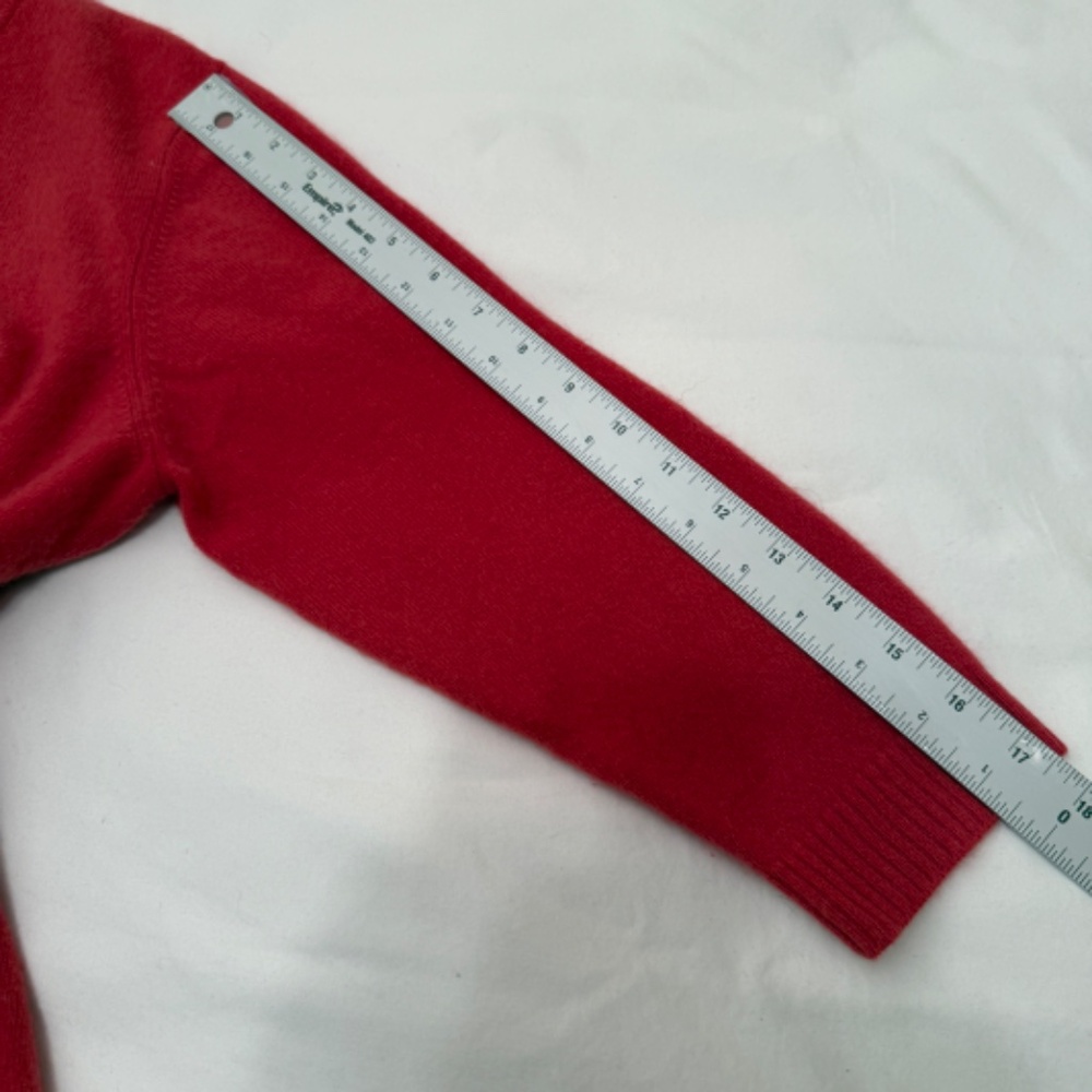 Garnet Hill Dark Pink Cashmere Cardigan Sweater w Rhinestone Buttons Large - Picture 6 of 6